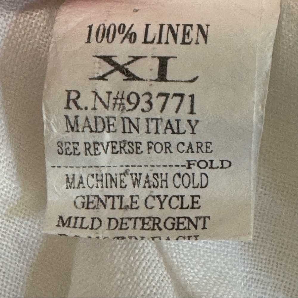 VASNA Made In Italy 100% Linen Oversized Tunic Lagenlook Pocket Dress White XL - Picture 5 of 9